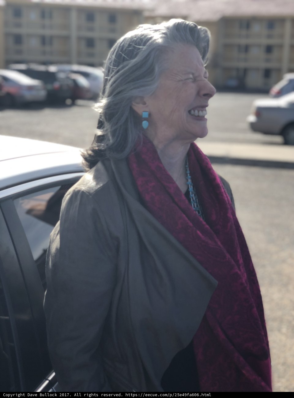 Happy Lady with Classic Car