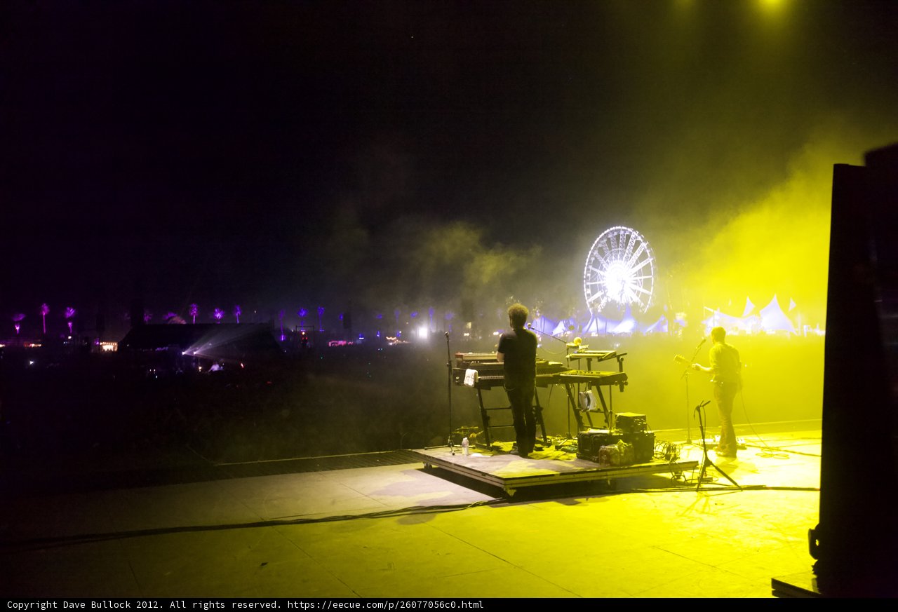 Nighttime Concert with Ferris Wheel Backdrop