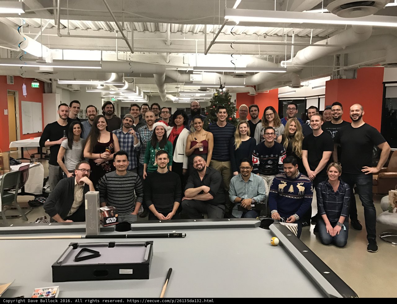 Group Shot in front of Pool Table