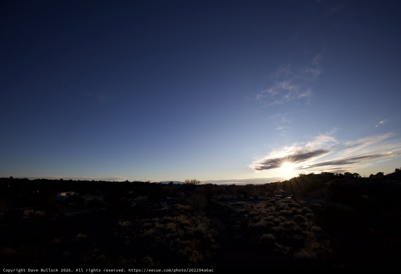 Sunset Over Desert Landscape Near Santa Fe