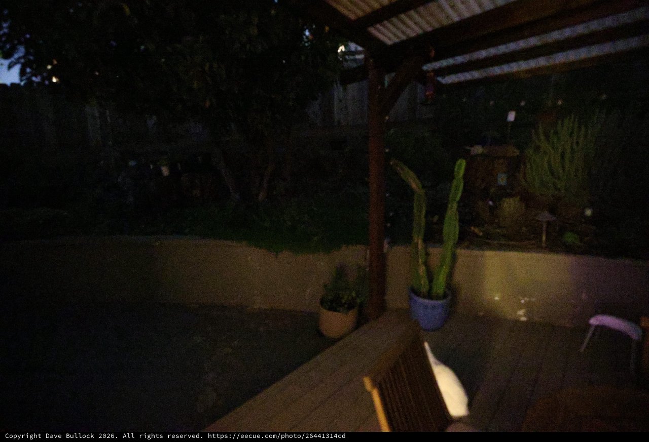Evening Outdoor Workspace Under Patio Cover