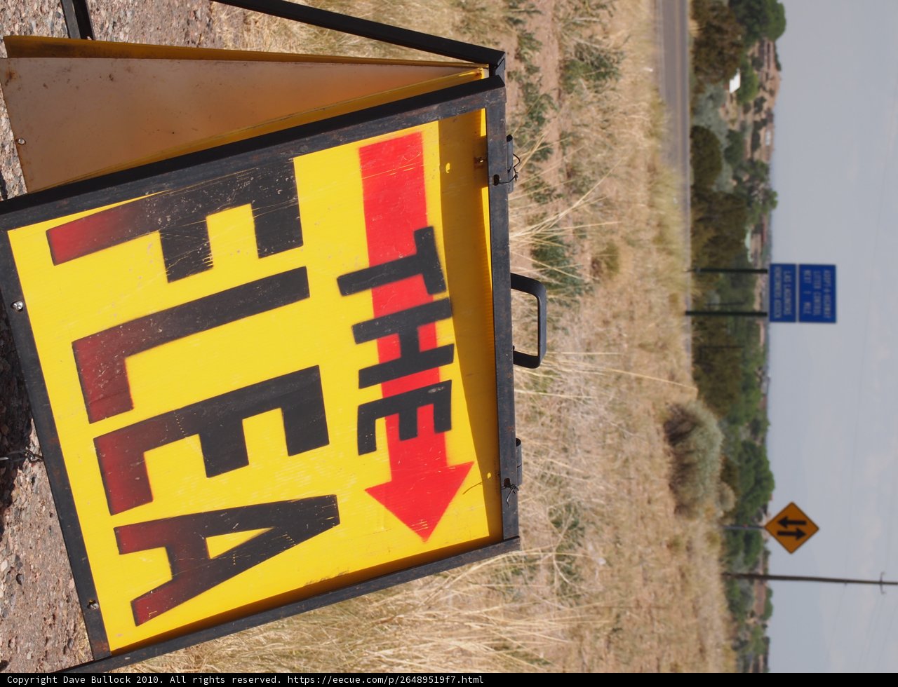 Flea Sign on the Road