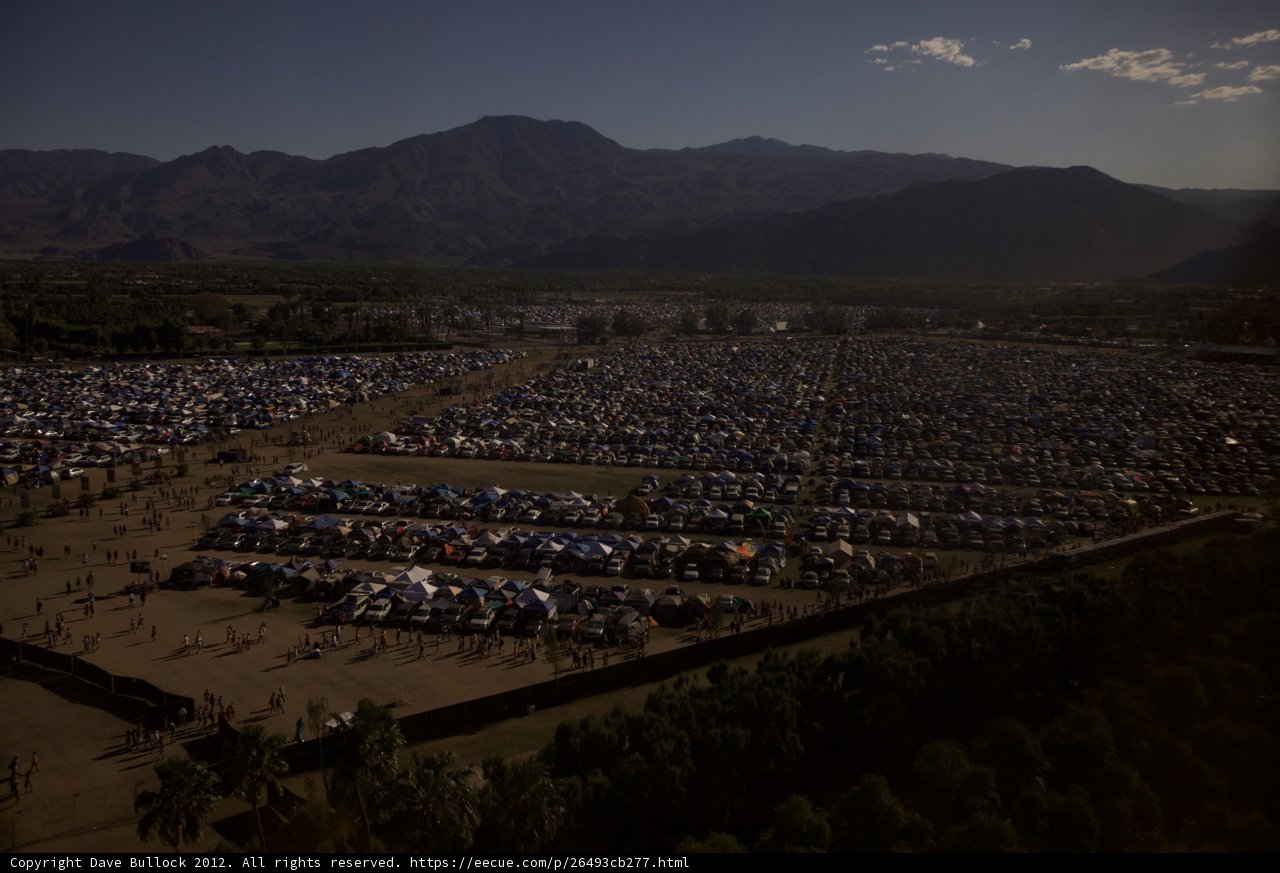 Aerial view of Coachella camp