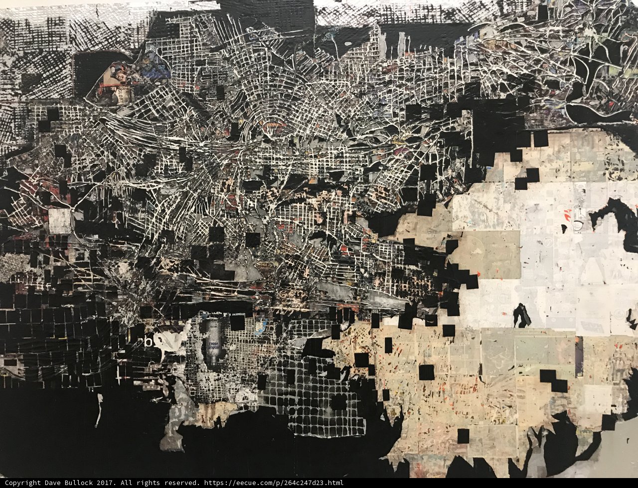 Collaged Map Painting