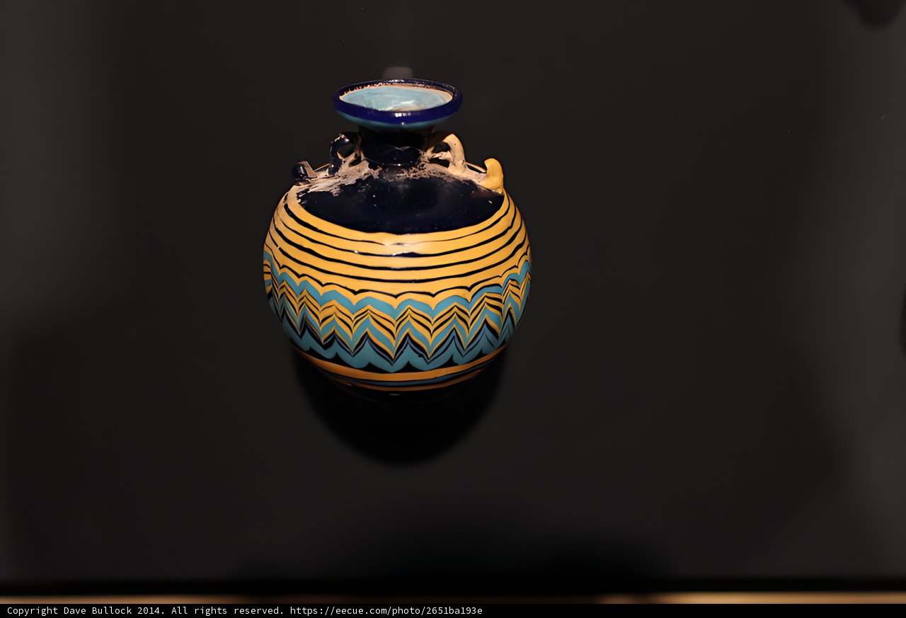 Blue and Yellow Pottery Vase