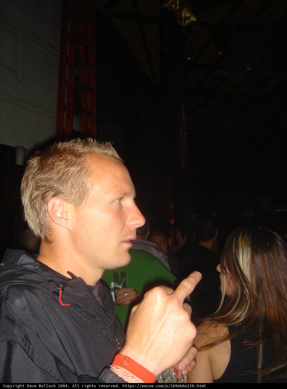 Pointing out the scene at the club