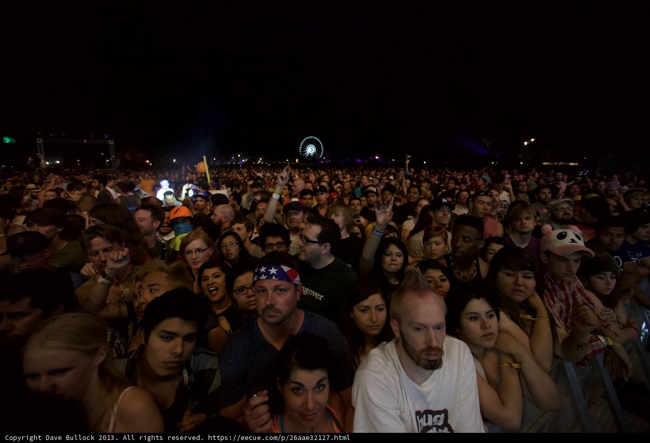 Nighttime Crowd at Coachella Concert