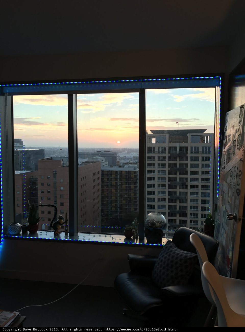 Blue Light Through an Office Window