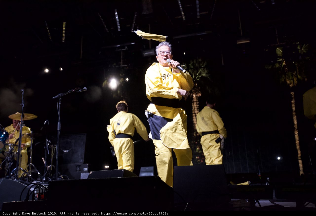 Mark Mothersbaugh Performs on Stage at Coachella