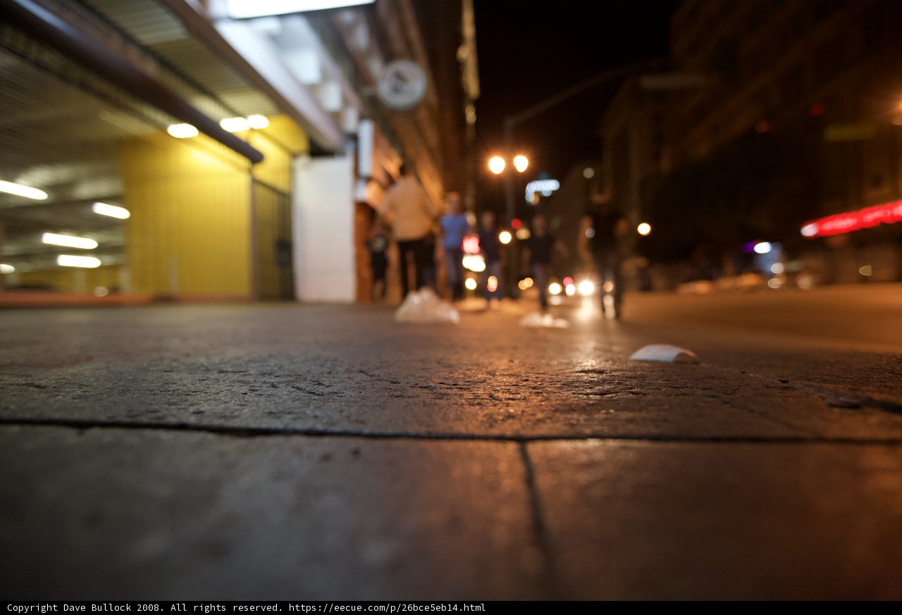 Nighttime Stroll on the City Sidewalk