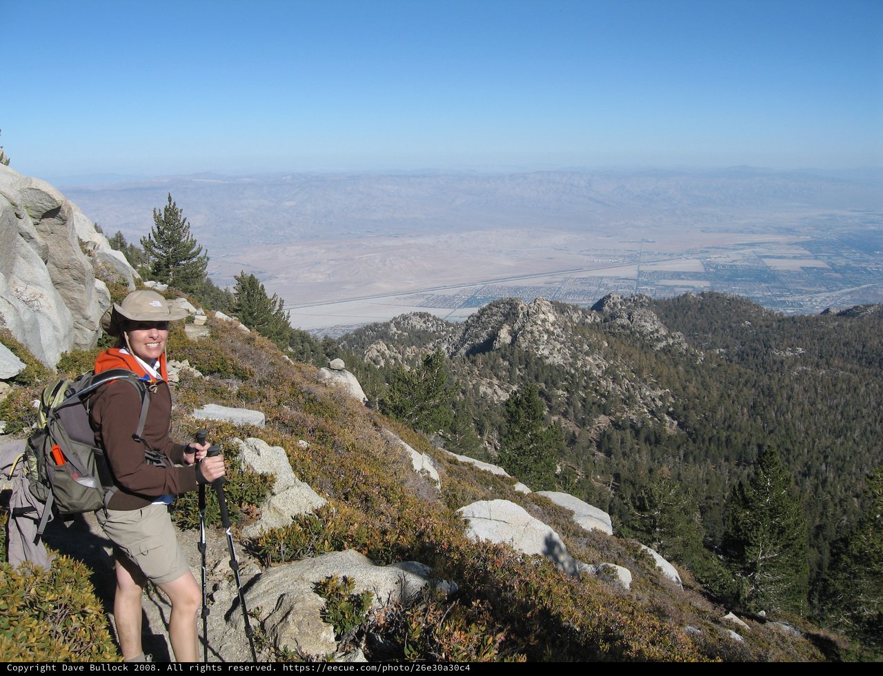 Hiker Smiles Atop San Jacinto Peak Trail