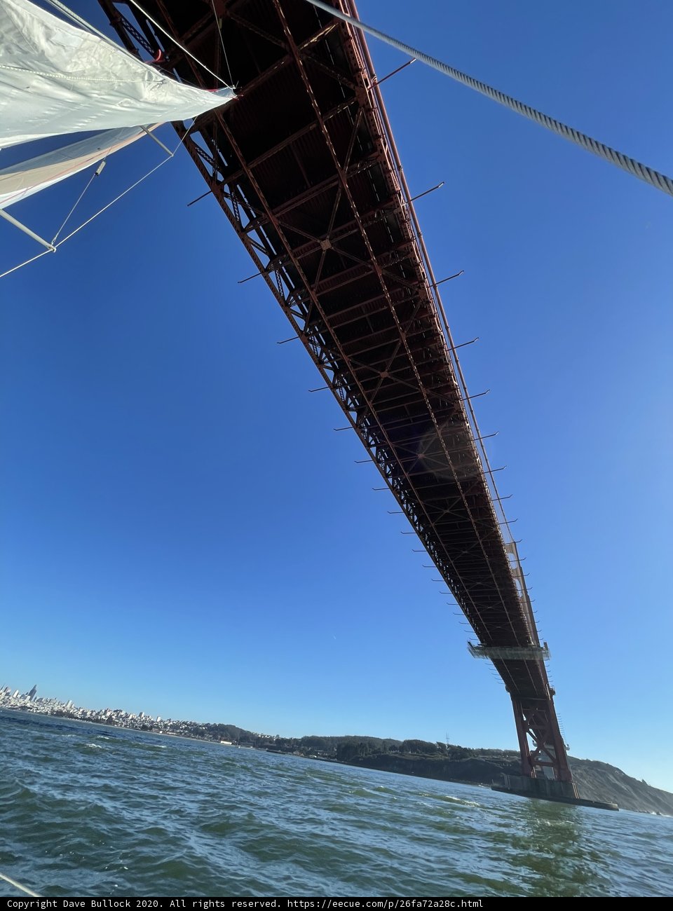 Iconic Golden Gate Bridge over San Francisco Bay