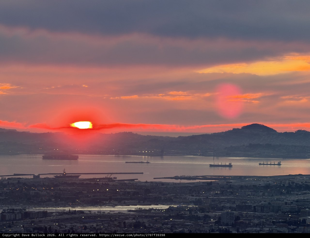 Golden Sunset Over San Francisco Bay at Dusk