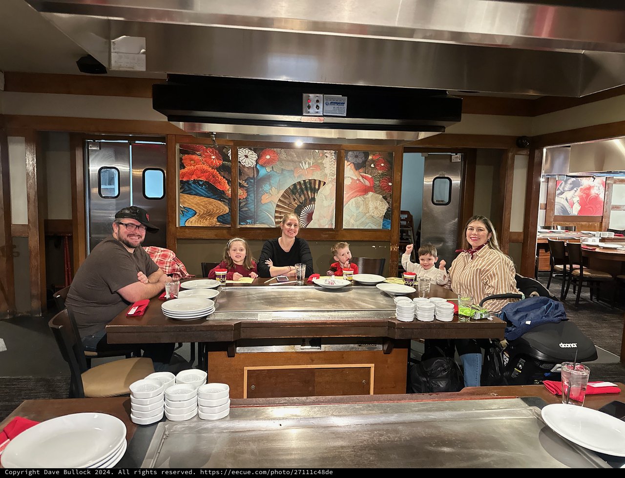 Family Dinner at Japanese Hibachi Restaurant