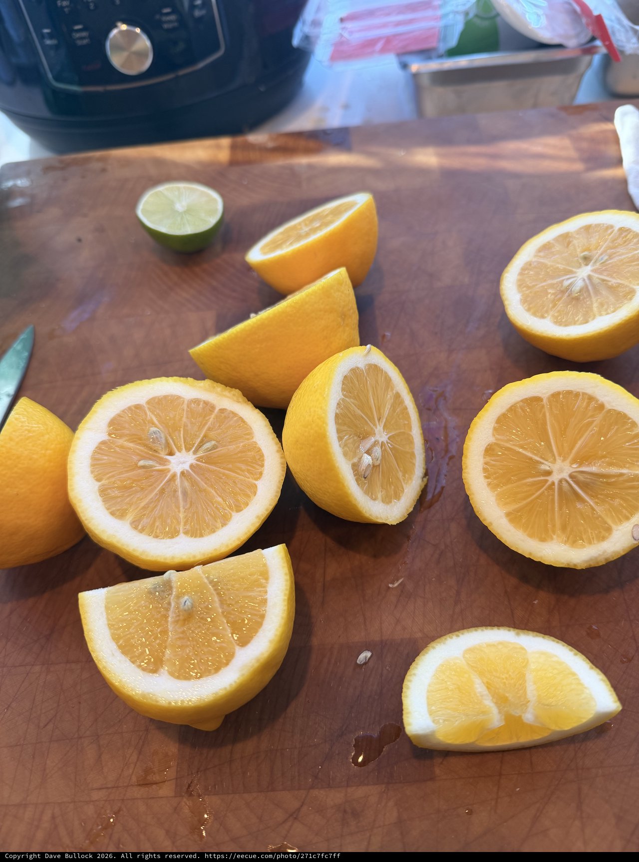 Fresh Citrus Prep on Wooden Cutting Board
