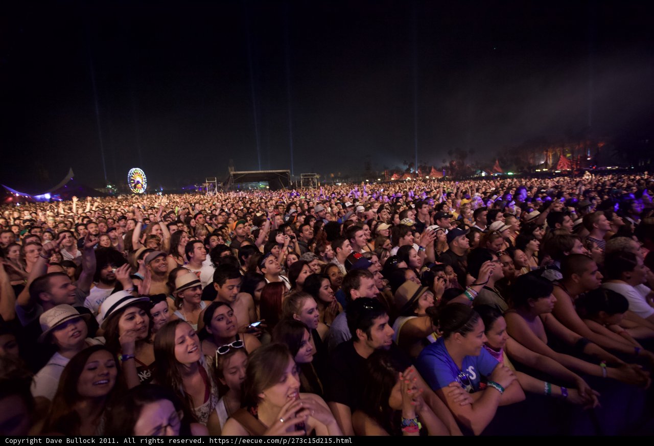 Night Sky Shines Bright Above the 2011 Coachella Festival Crowd