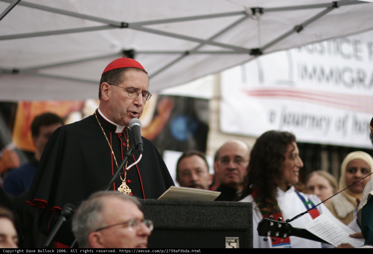 Bishop Roger Mahony Speaks at Podium