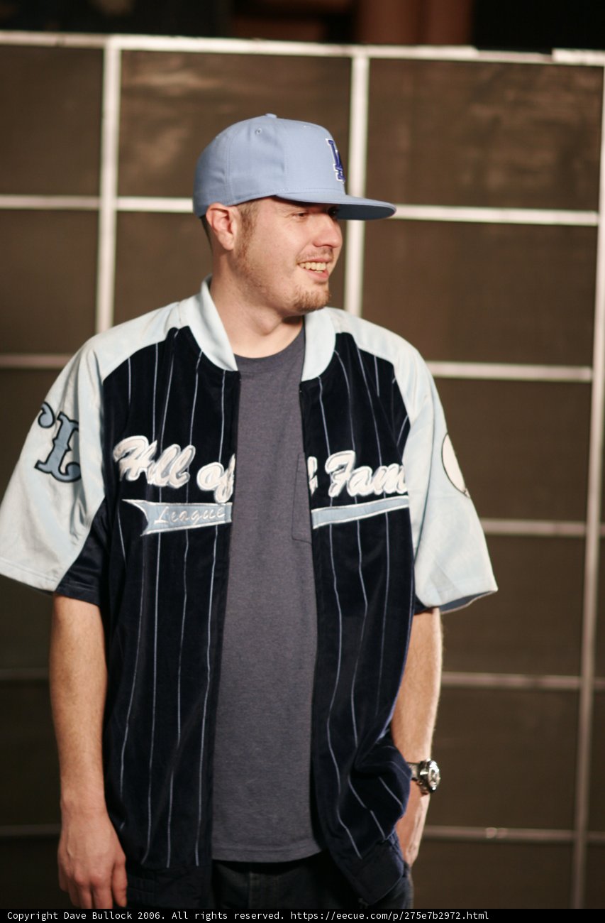 Blue and White Baseball Cap Man