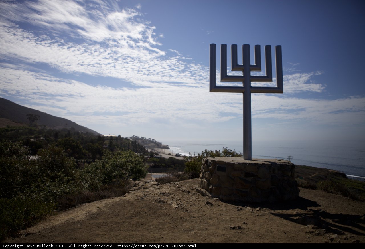 Menorah overlooking the ocean