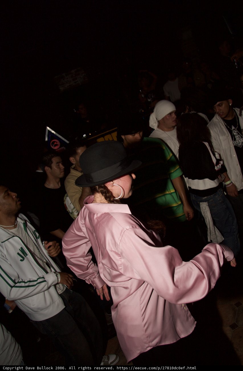 Partygoer in Pink Hat Grooving