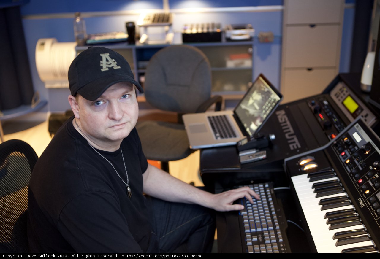 DJ Dan creates beats at the keyboard