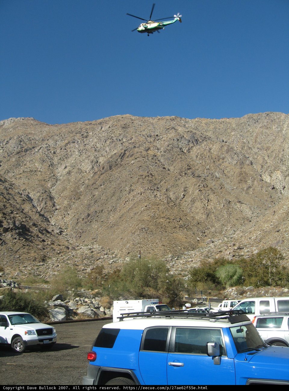 Helicopter Over Parking Lot