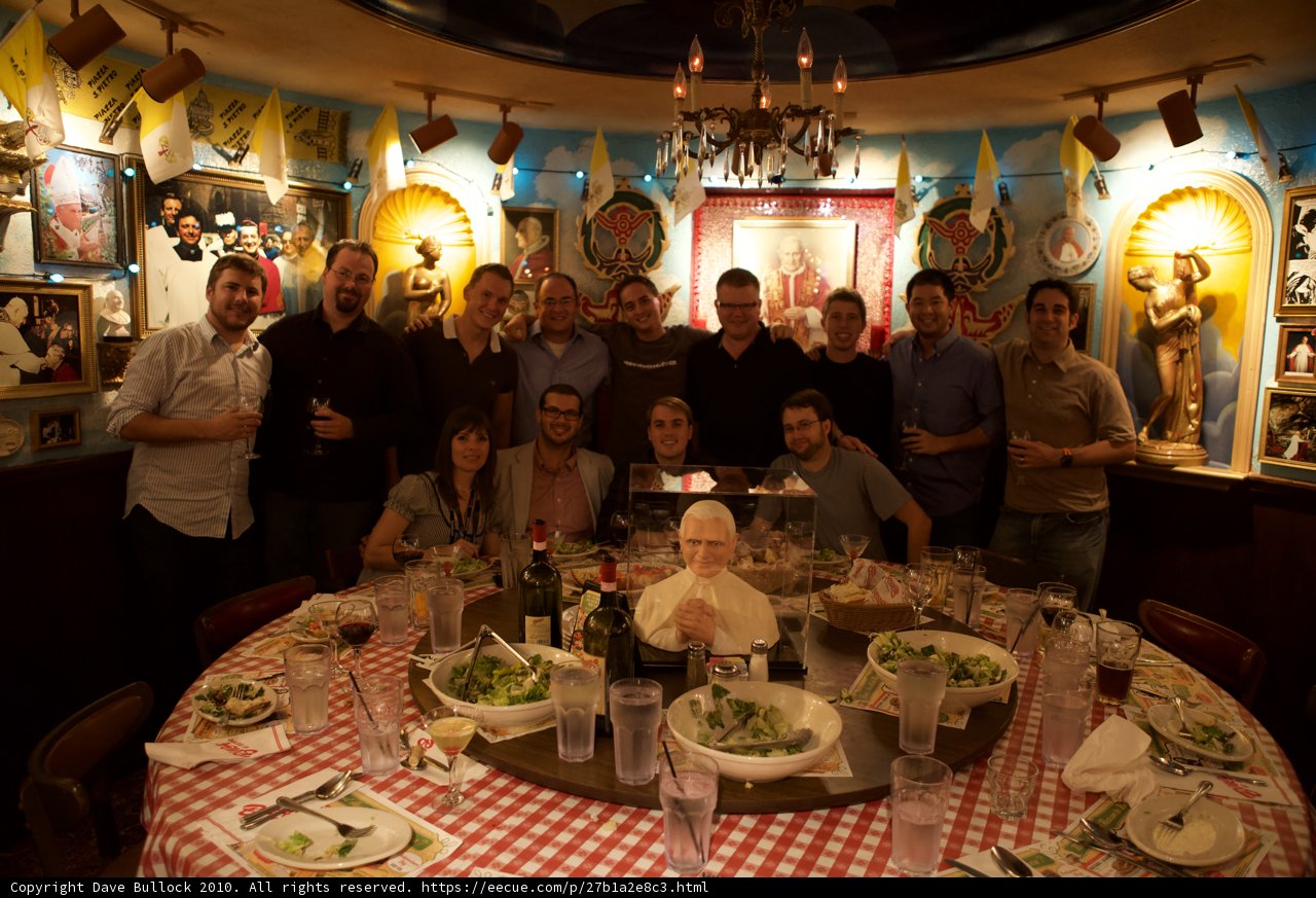 Group Photo at Restaurant with John Paul II and Leopold Stokowski