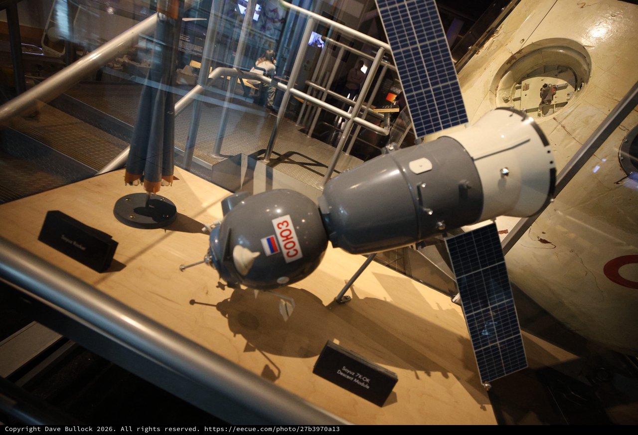 Russian Soyuz Spacecraft Model on Museum Display