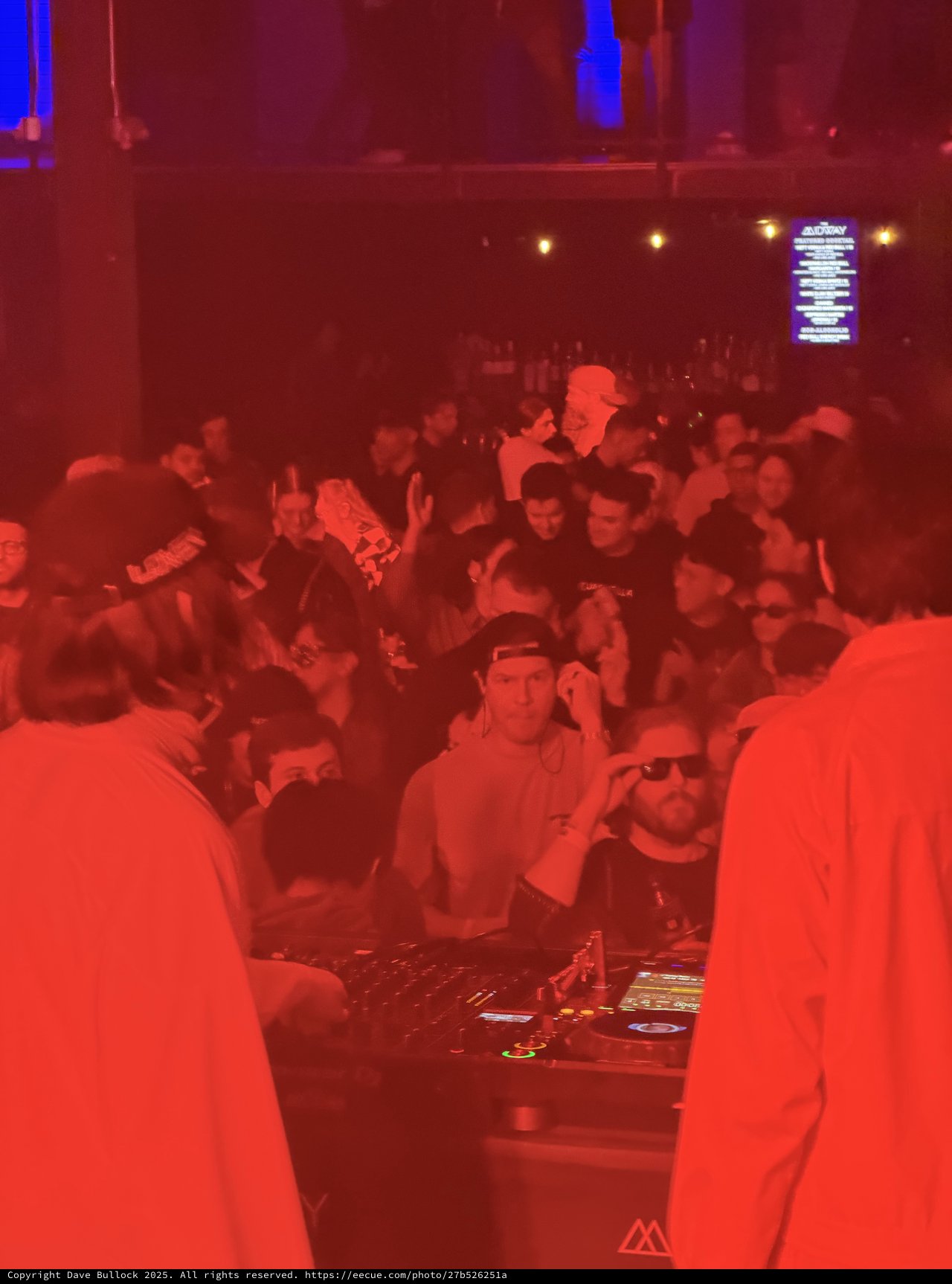Skrillex and Four Tet Concert Crowd in Red Light