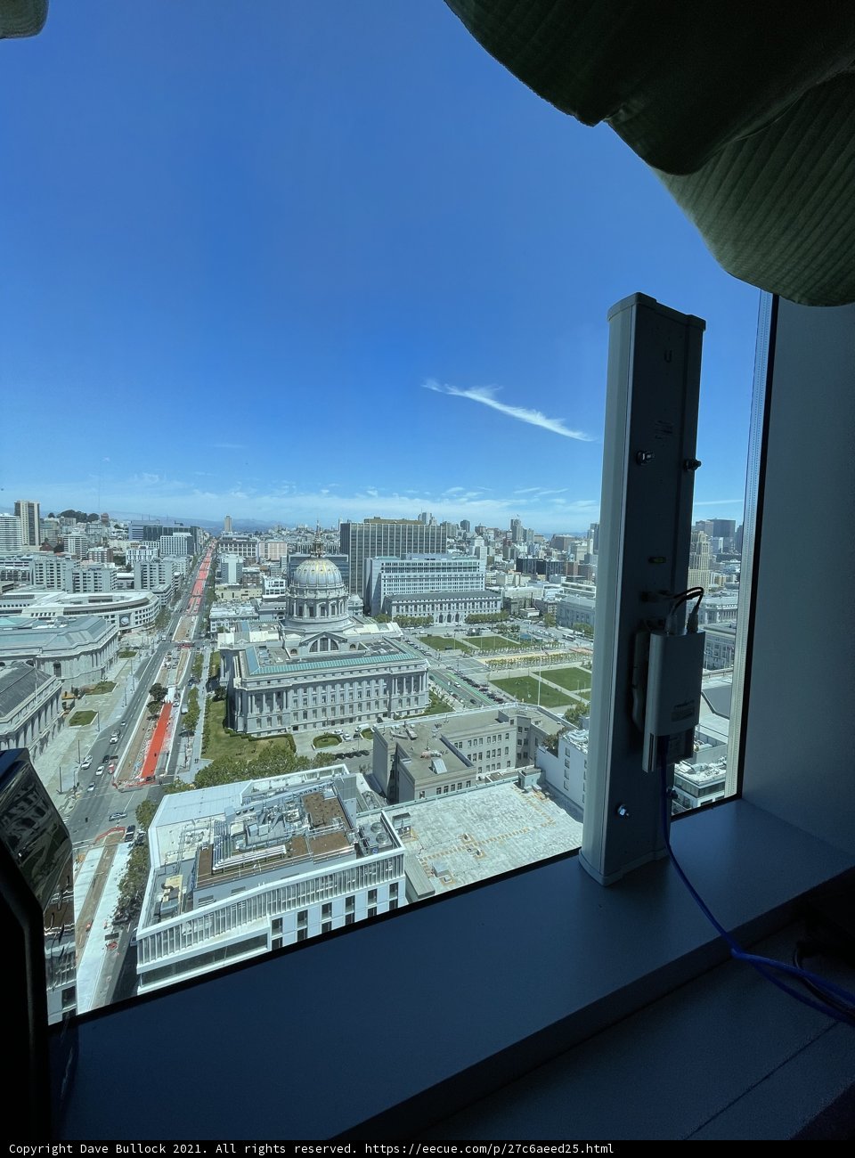 Urban Cityscape viewed through a window