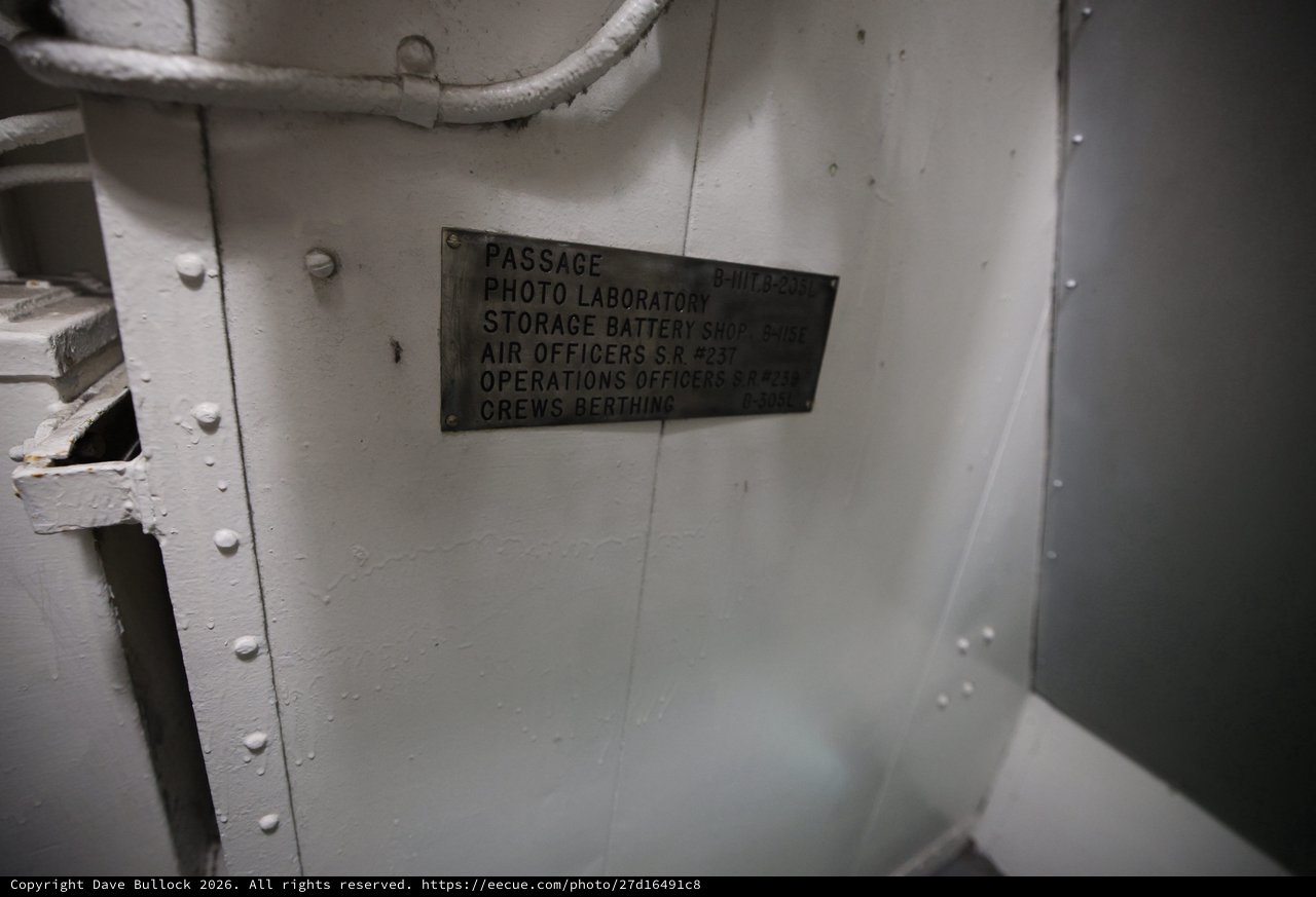 Military Ship Interior Directional Signage on USS Hornet