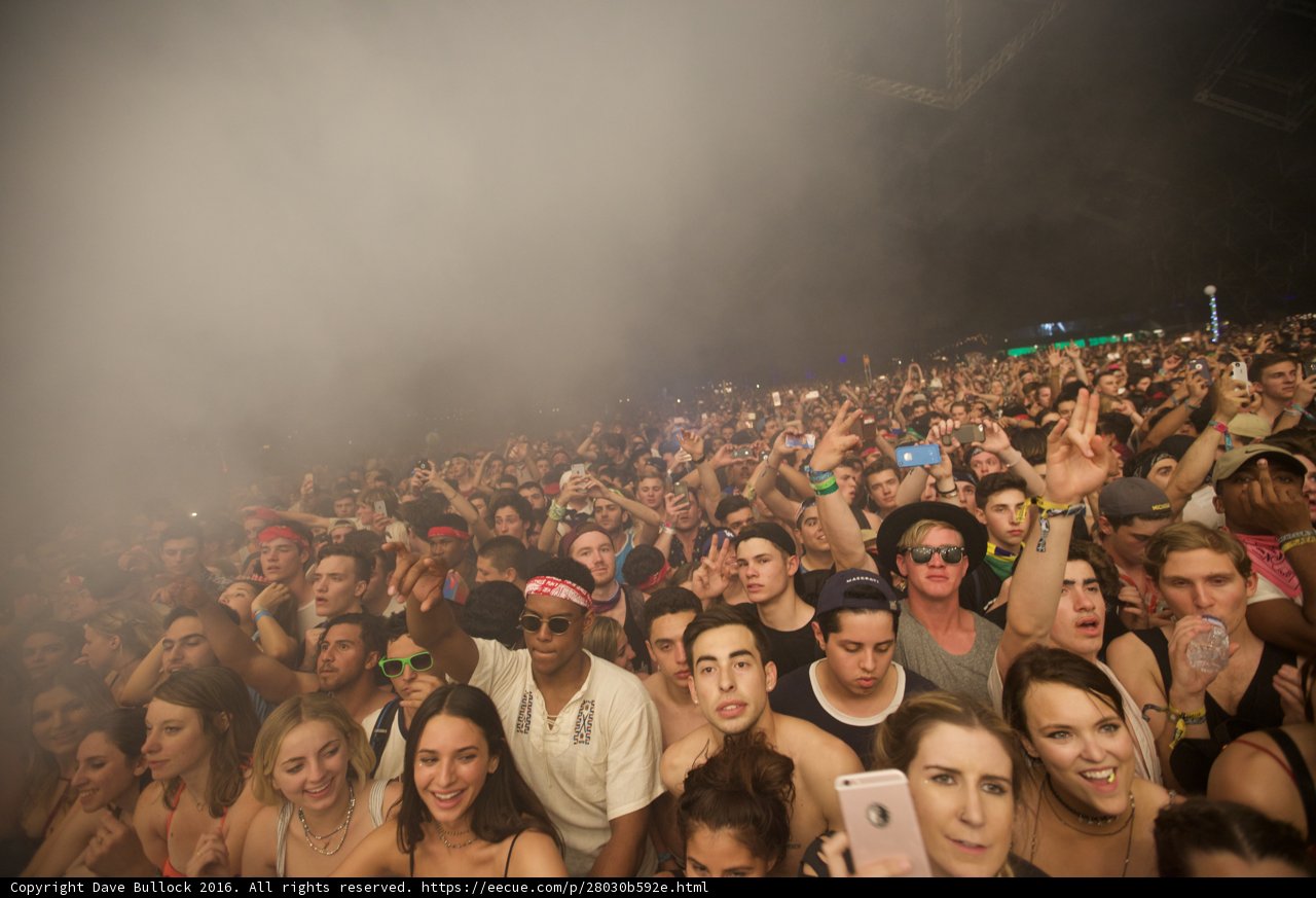 Smoke and Sound: A Concert Crowd Captured