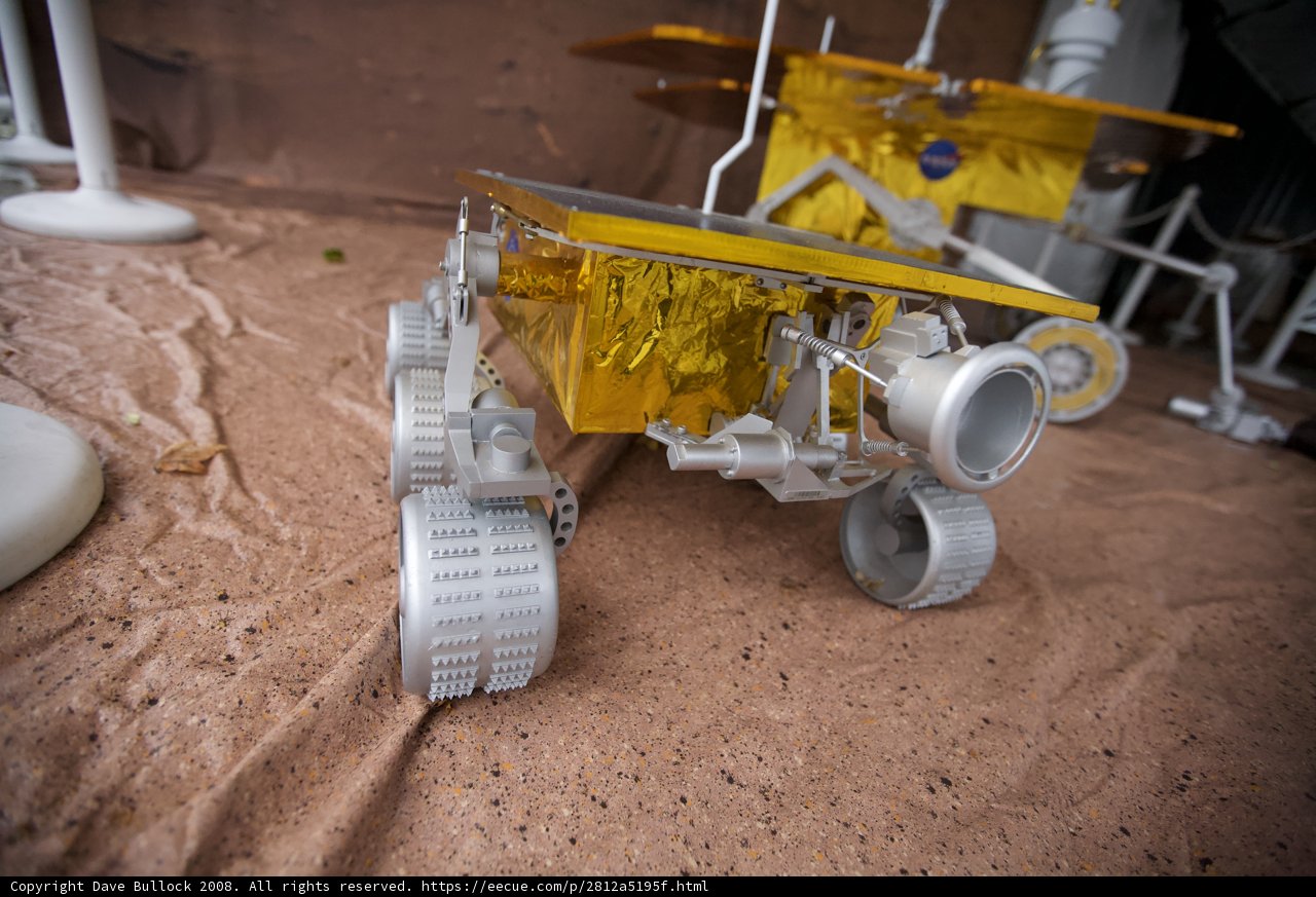 Miniature rover model ready for touchdown