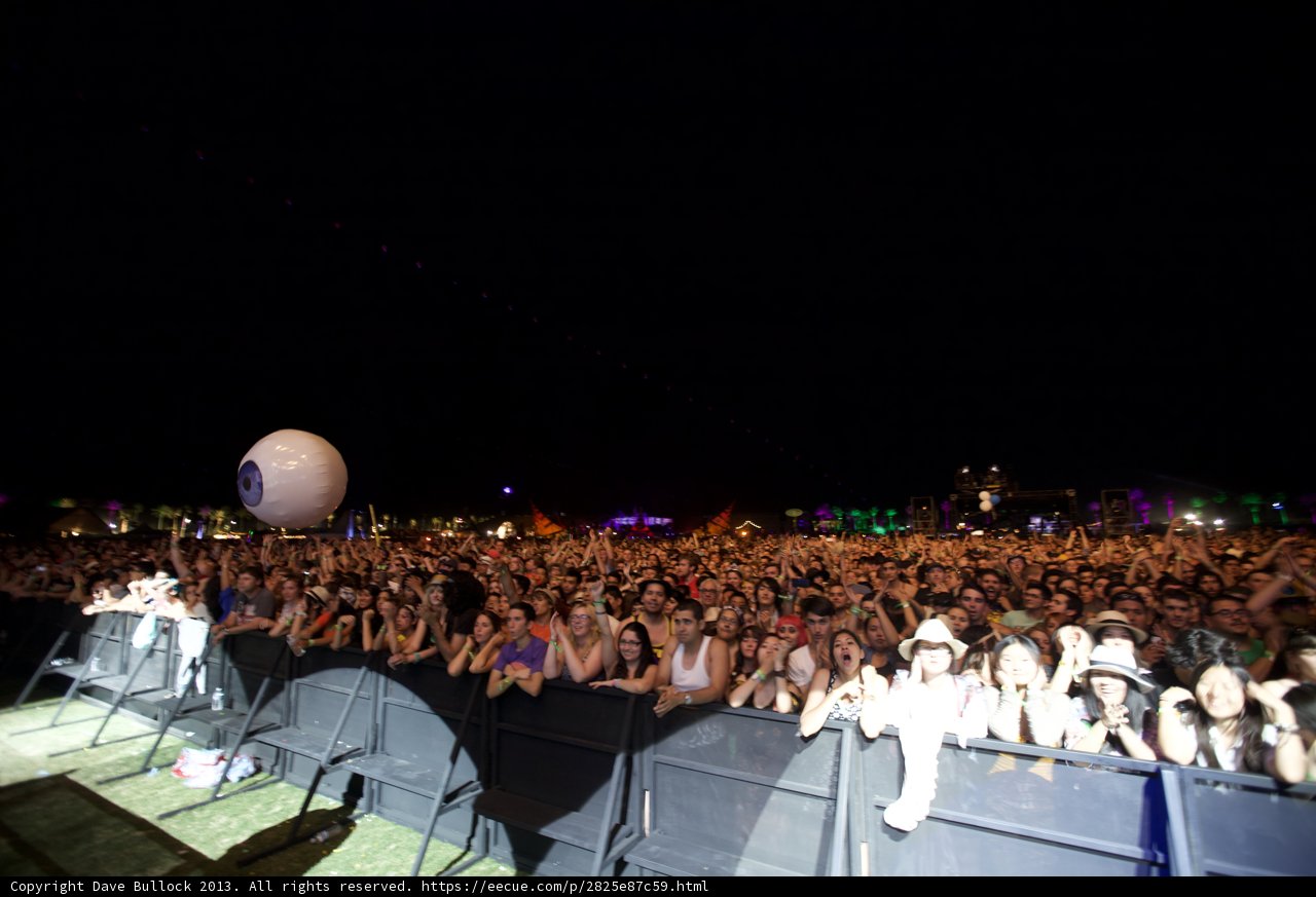 Coachella Crowd with a Giant Ball