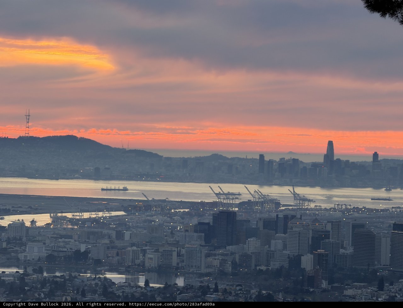 San Francisco Bay at Dawn from Oakland Hills