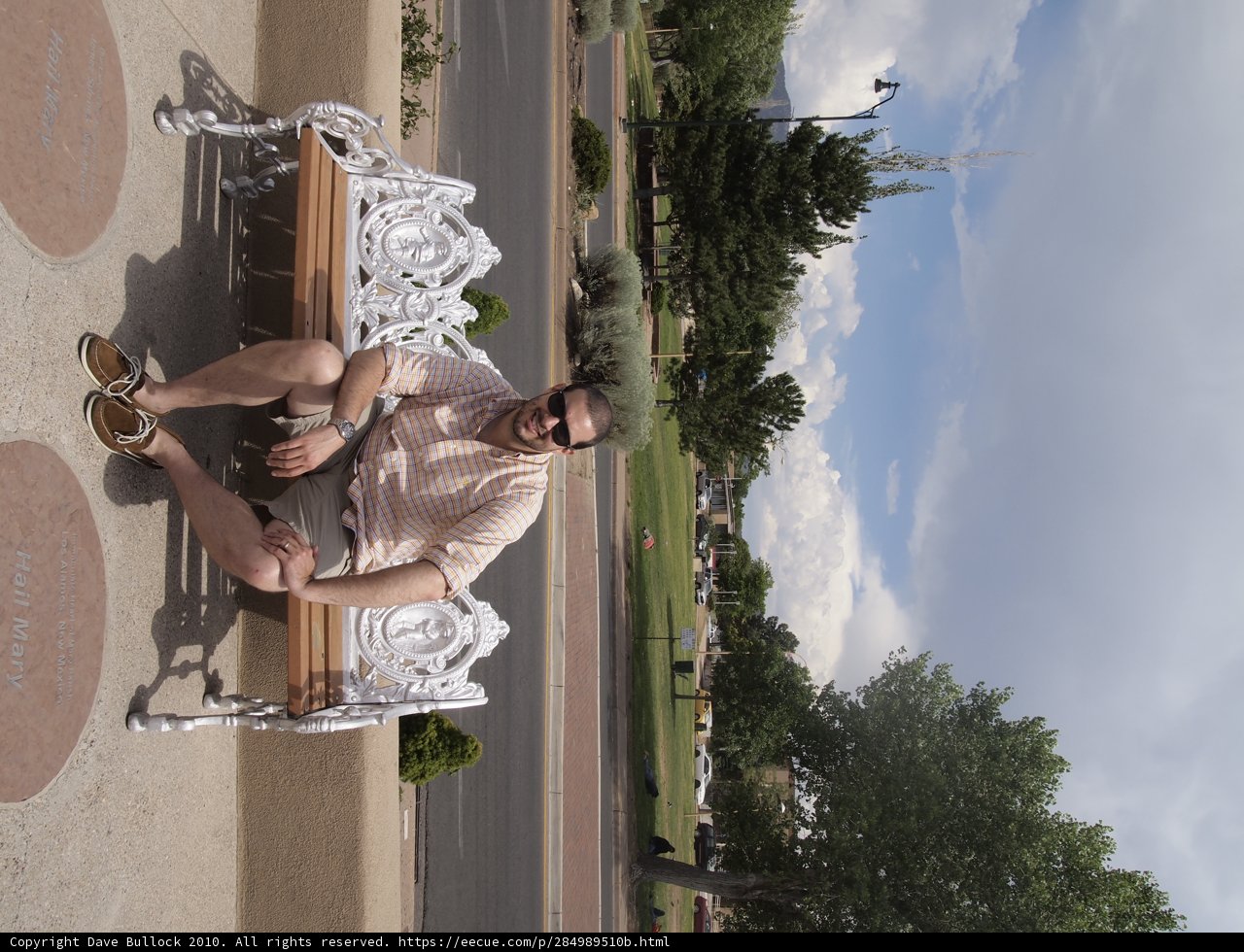 Relaxing on the Slate Bench