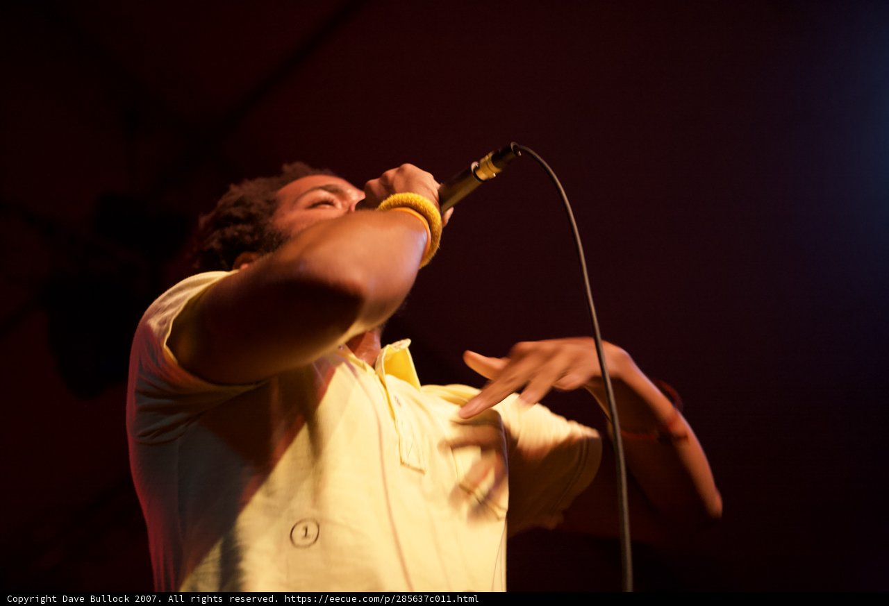 The Yellow Shirted Entertainer on the Coachella Stage