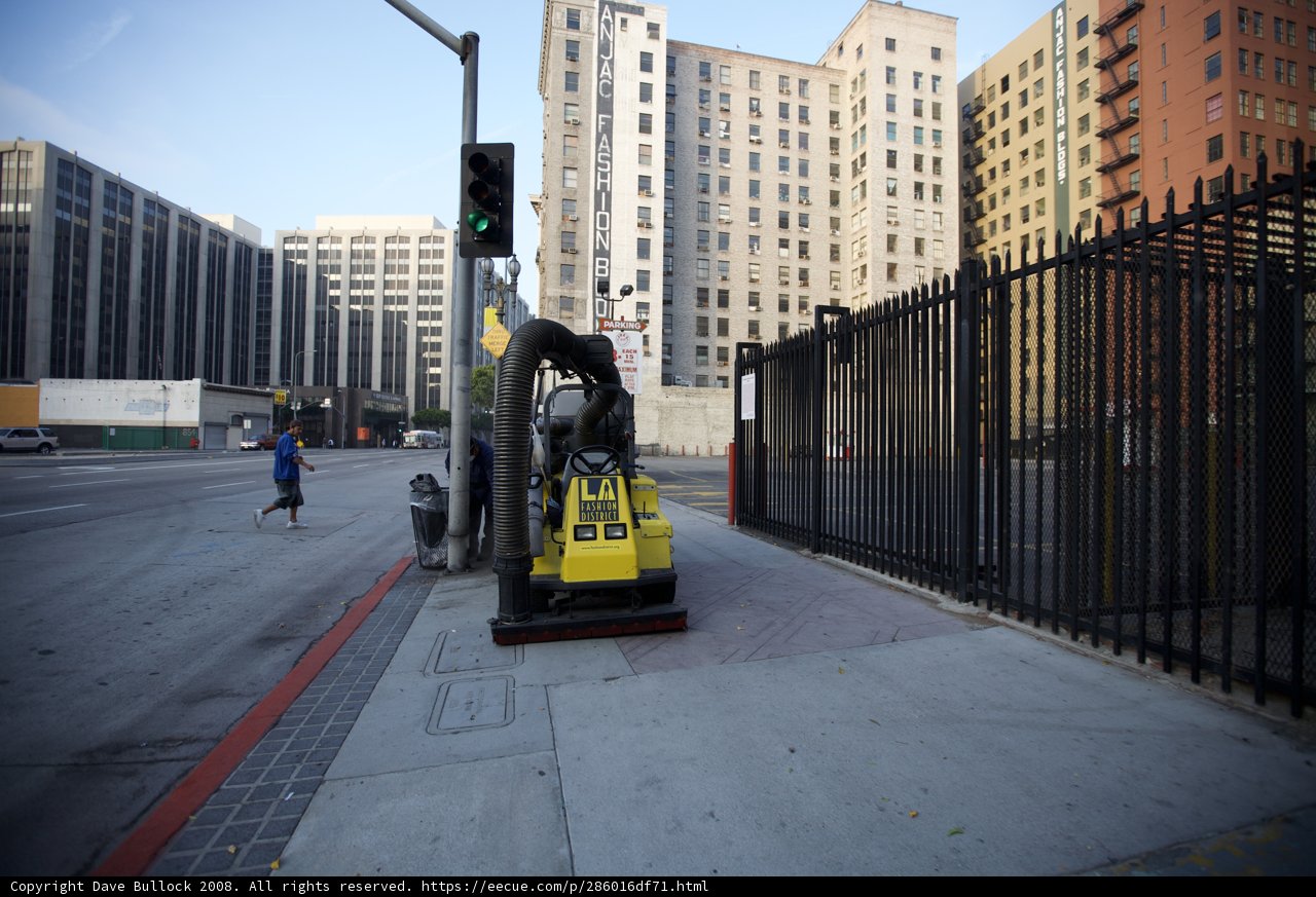 Construction Vehicle on the City Sidewalk
