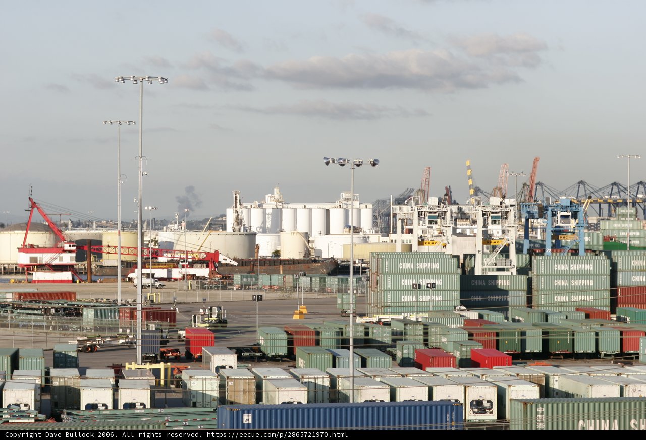 Busy industrial waterfront