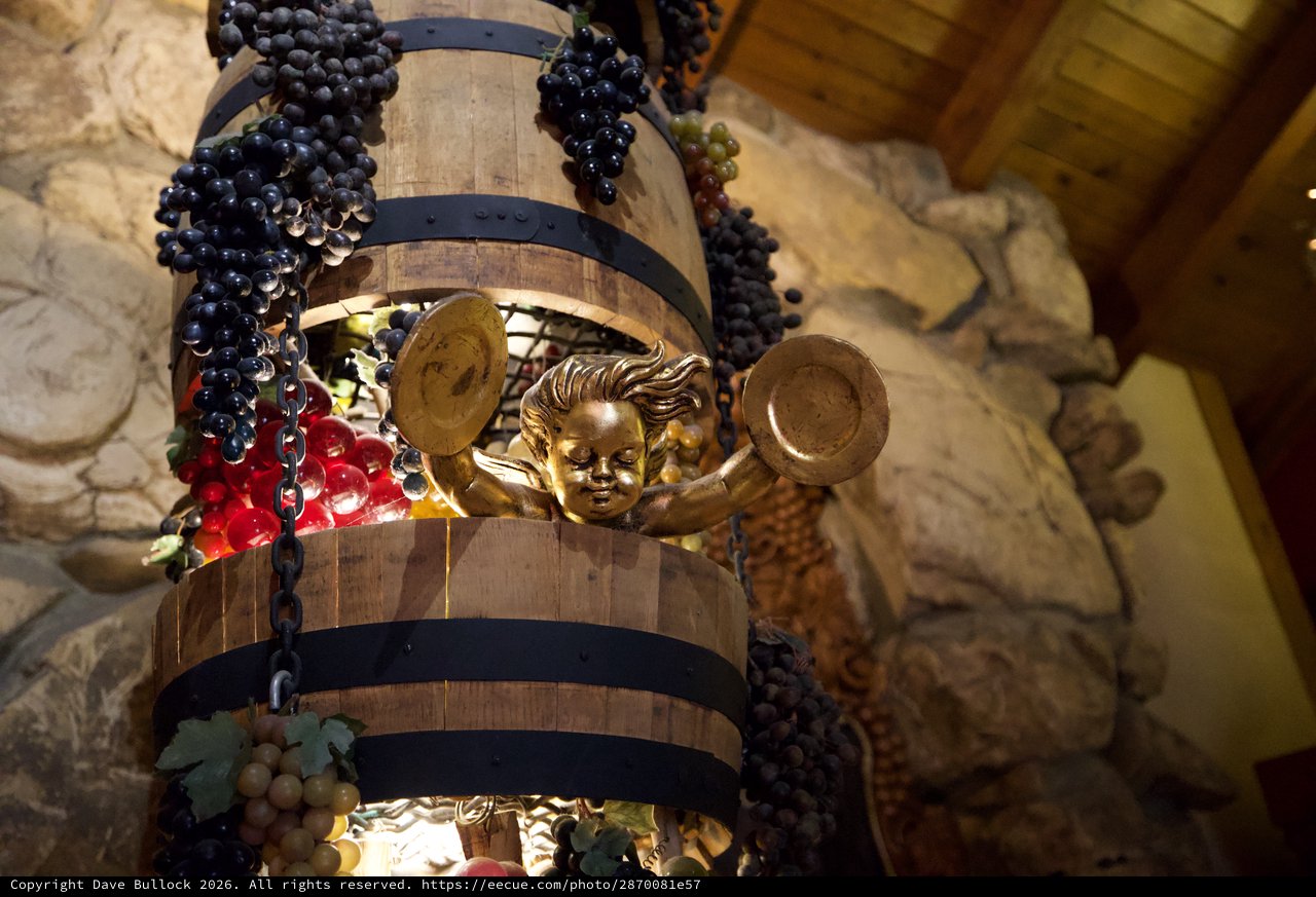 Baroque Angel Chandelier in Historic Wine Cellar