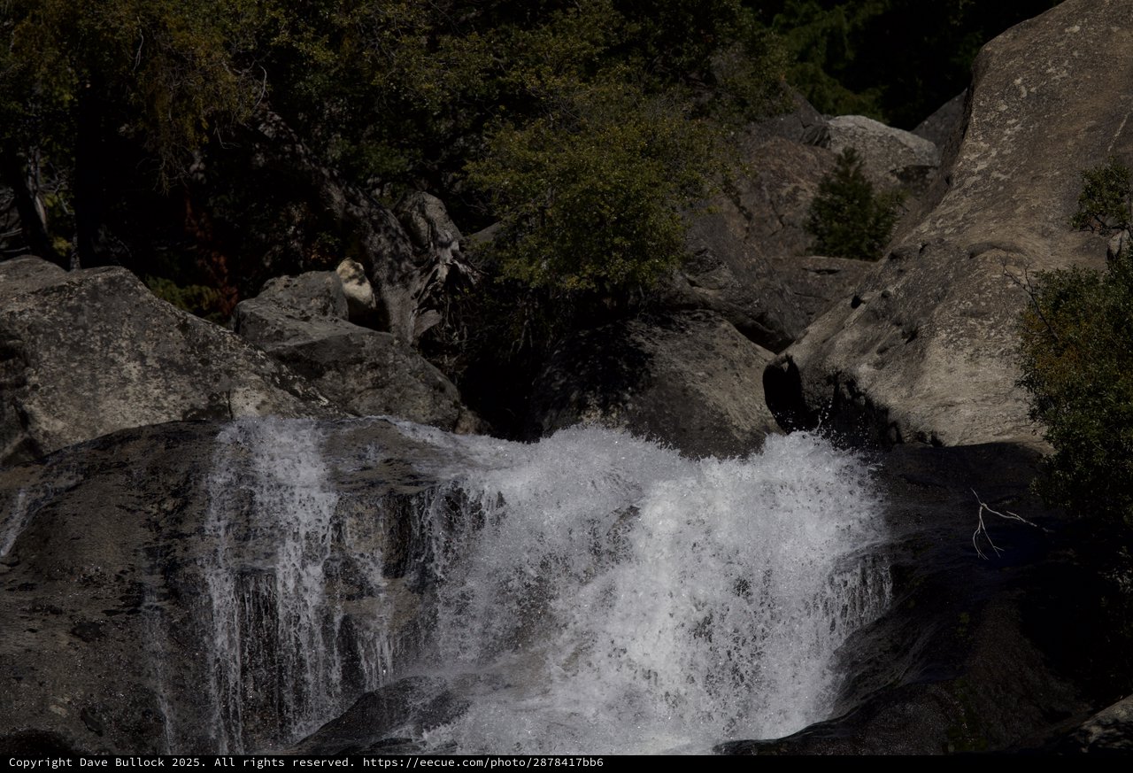 Rushing Cascade Through Granite Boulders in Yosemite