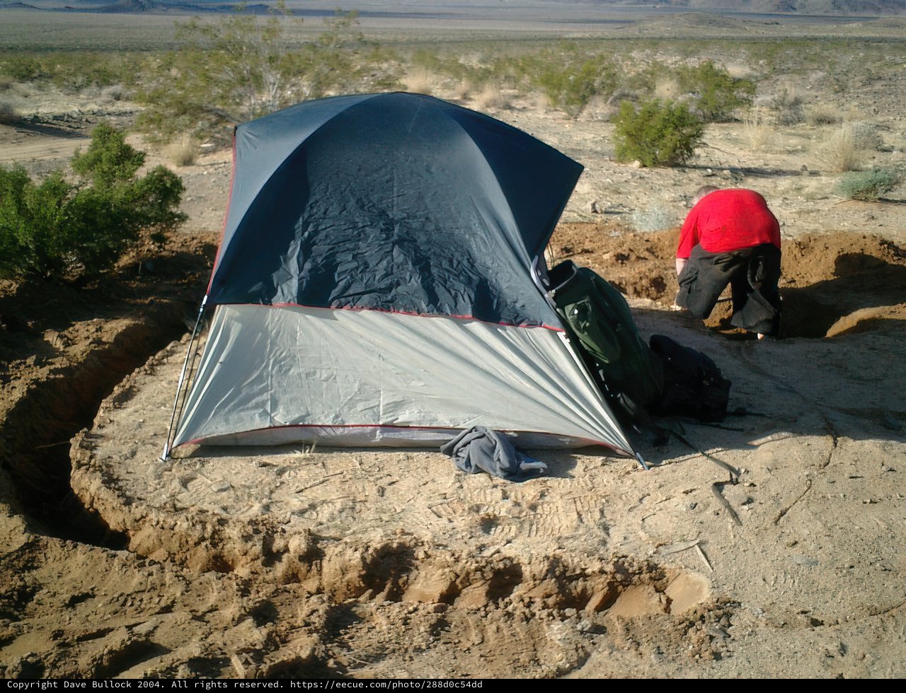 Pitching a Mountain Tent in the Desert