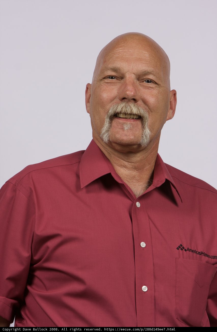 Happy man in red shirt