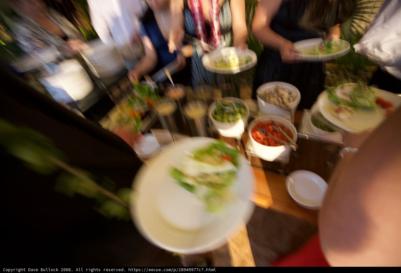 A Blurry Lunchtime Buffet at the Cafeteria