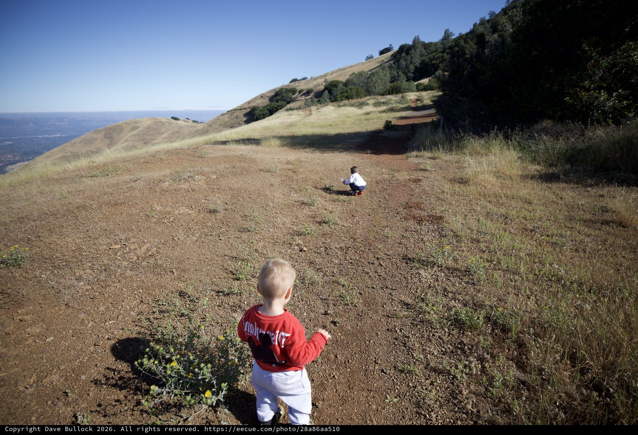 Two Young Explorers on Mount Diablo Trail