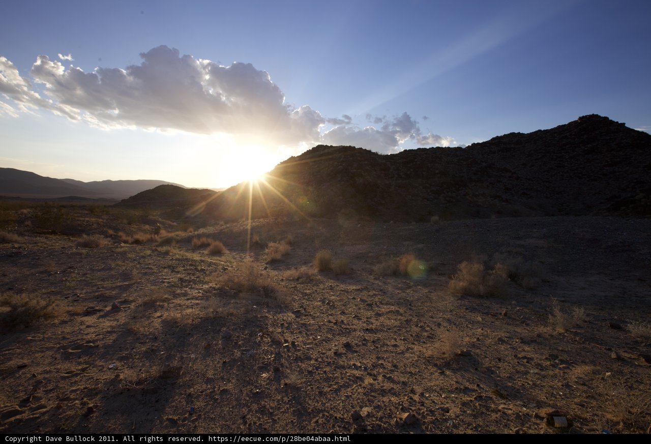 Flaring Sunset Over Desert Plateau
