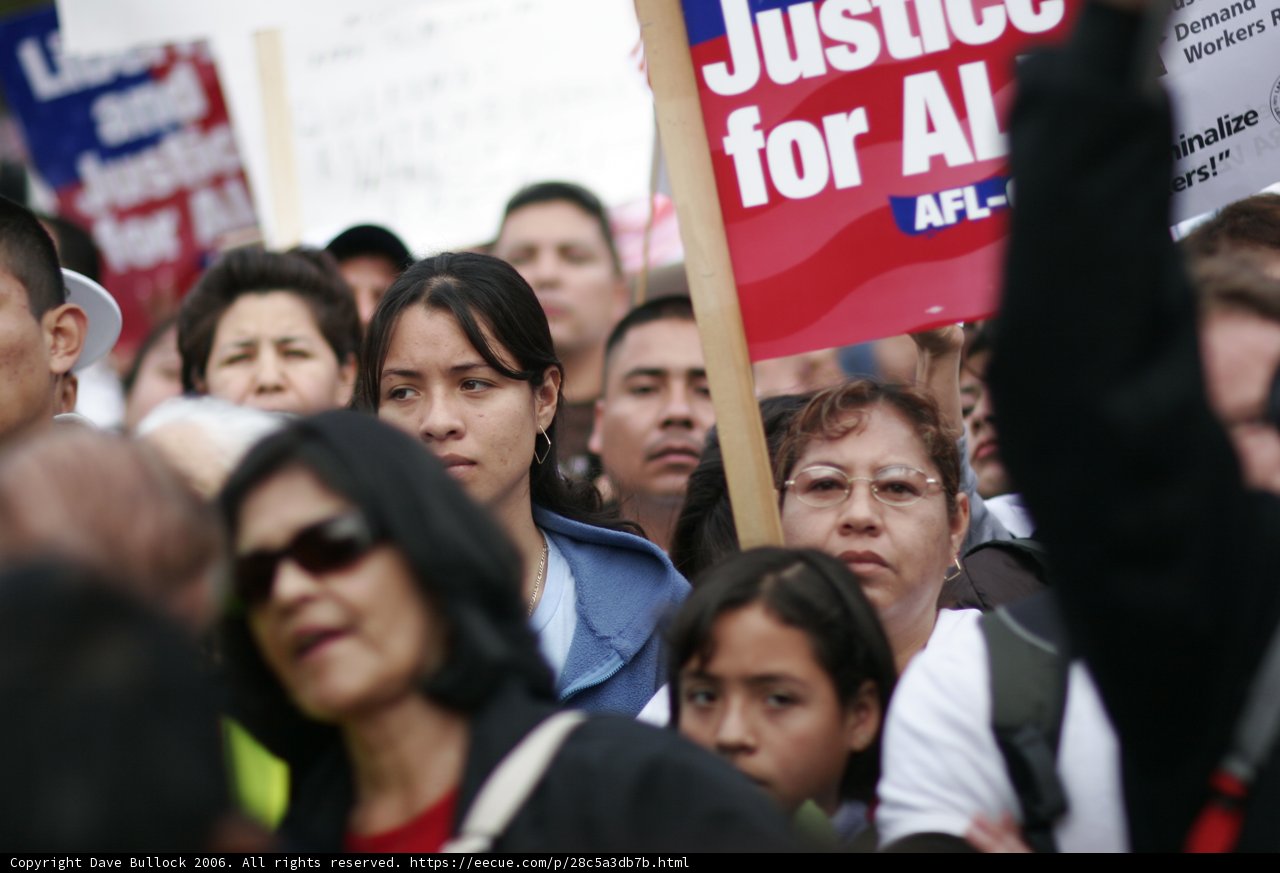 Protest Rally Group with Signs