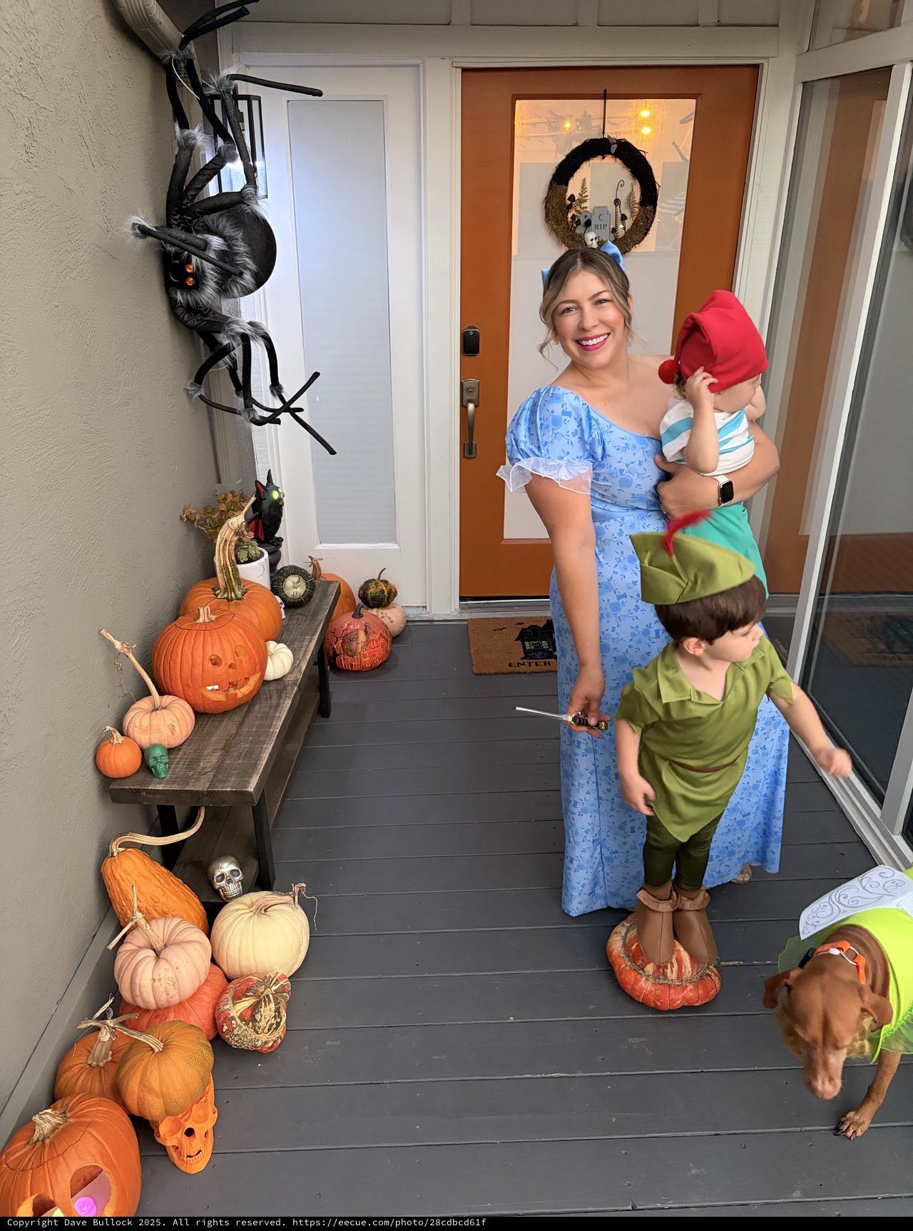 Family Halloween Porch Portrait in Costume