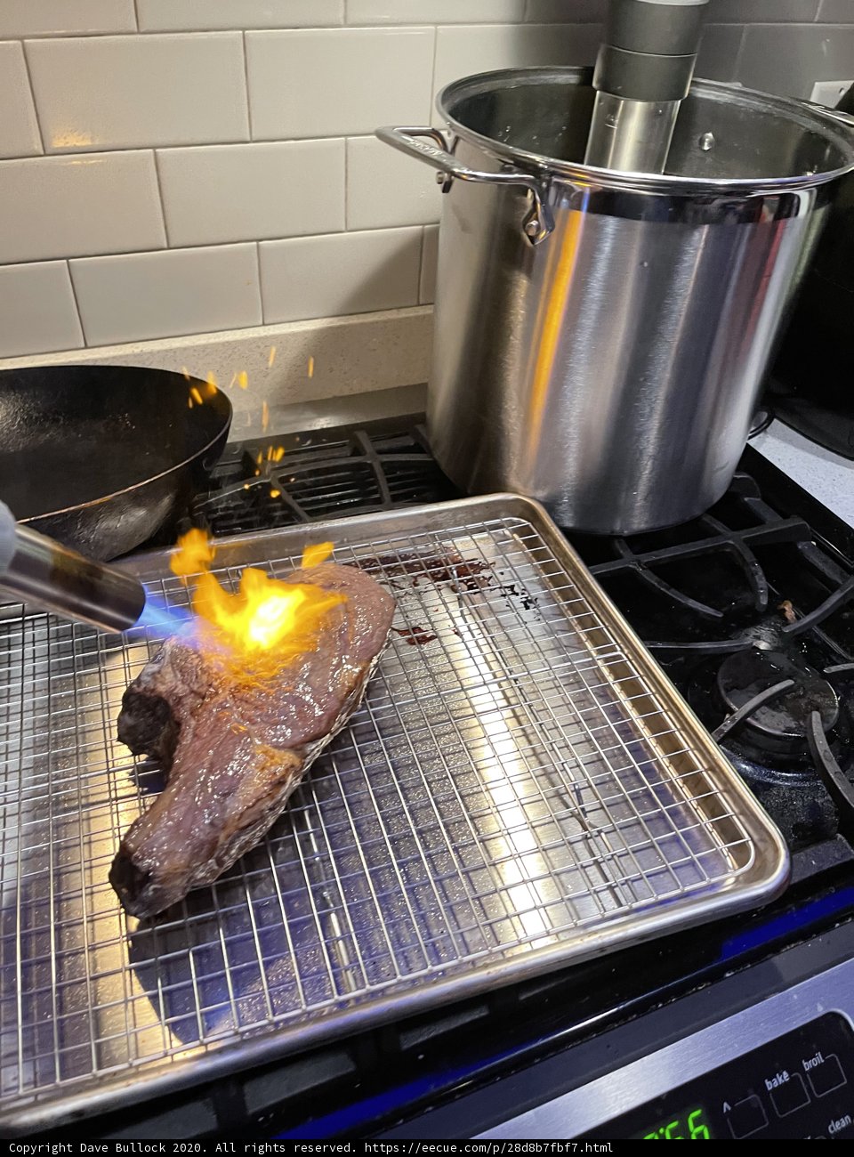 Sizzling Mutton on the Stove
