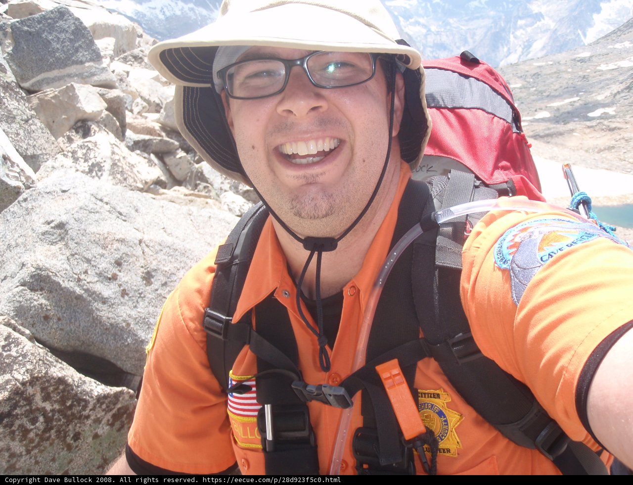 Man in Orange Shirt Hiking in Inyo